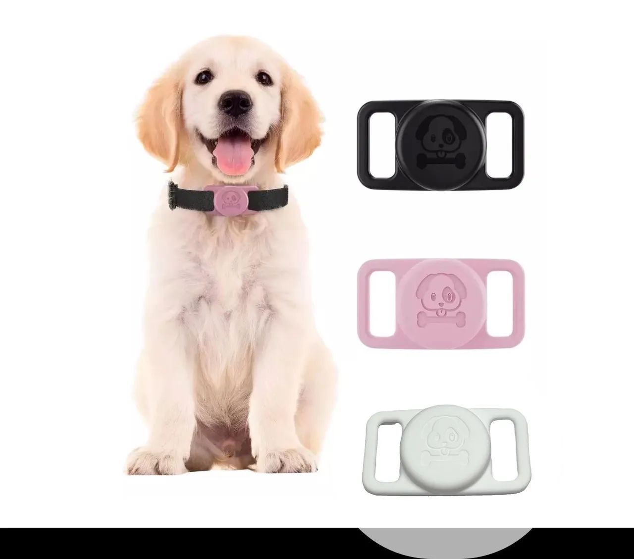 Capa Coleira PET a prova de água para AirTag capinha suporte silicone cachorro gato  - Foto 4