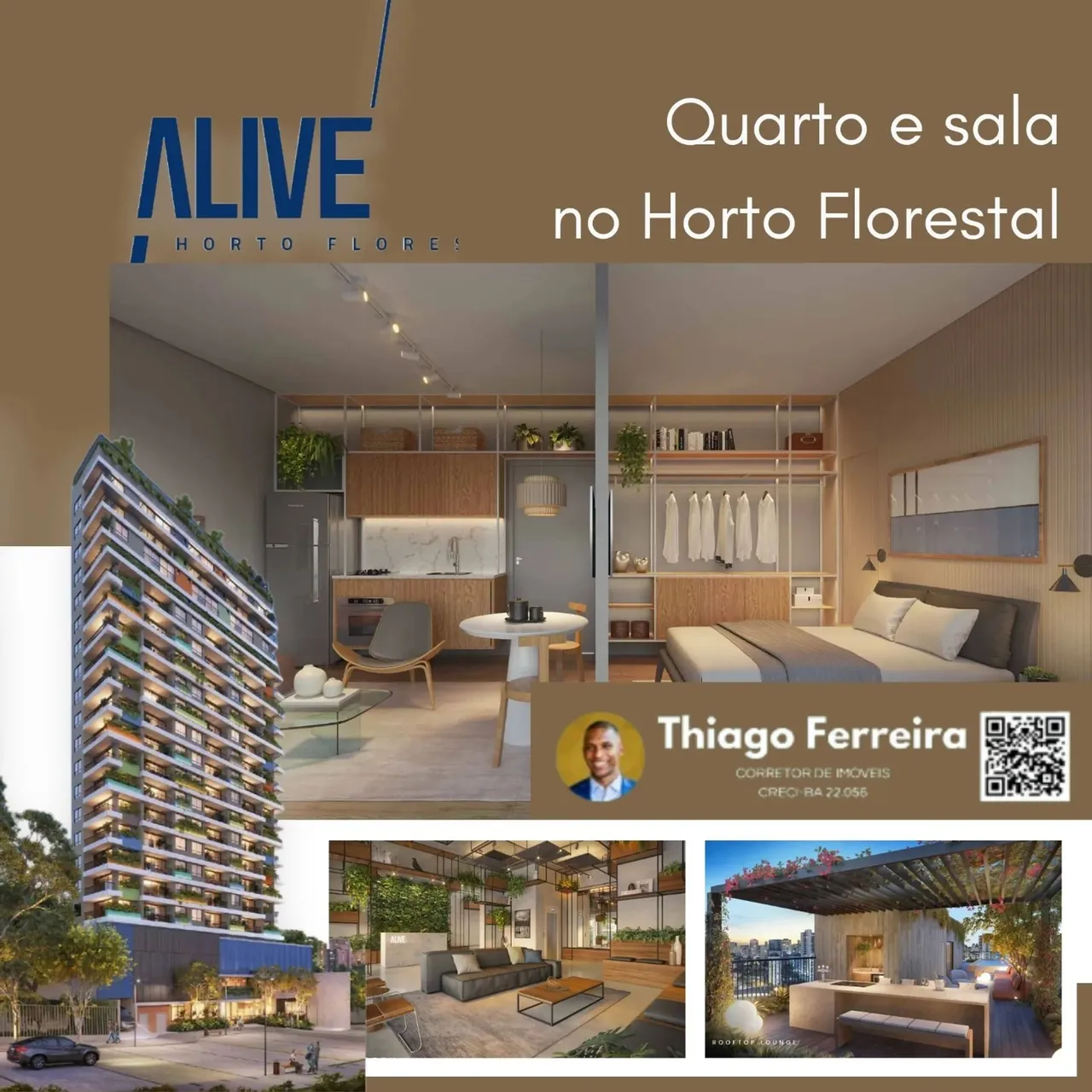 Alive Horto, 1 Quarto Distribuído Entre 35 A 40M² No Horto Florestal. 1J1JBEH