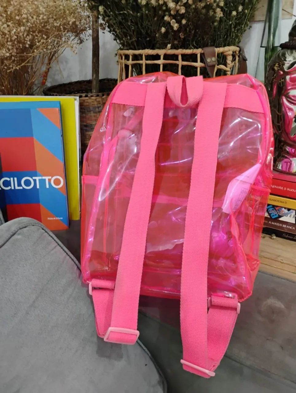 Mochila transparente rosa com unicórnio - Foto 3