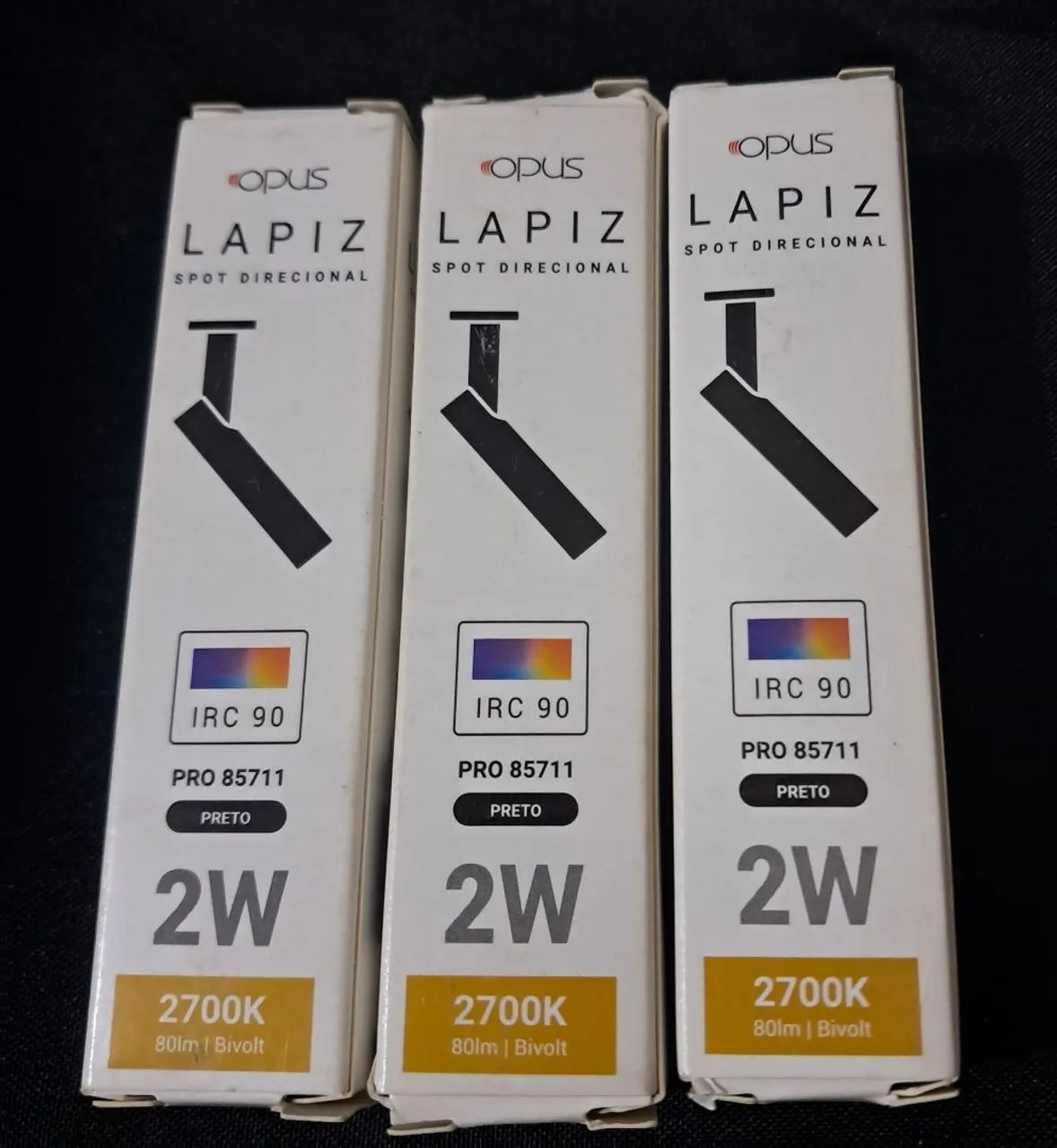 Kit com 3 Spot Lápis Direcional 2w Opus 