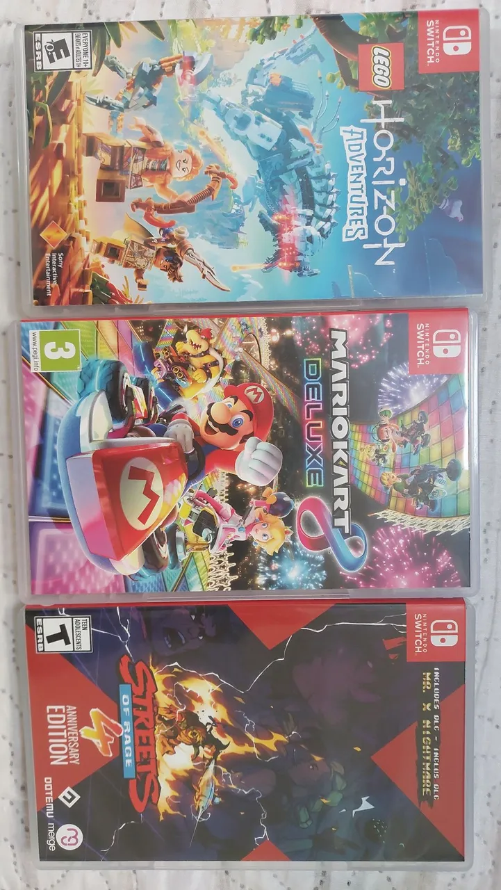 3 Jogos de Nintendo Switch - Imperdível! Mario Kart, Horizon, Streets of Rage!!