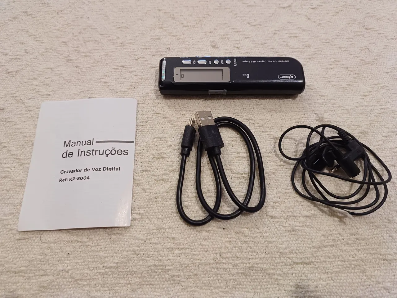 Gravador de Voz Digital 8GB Knup KP-8004