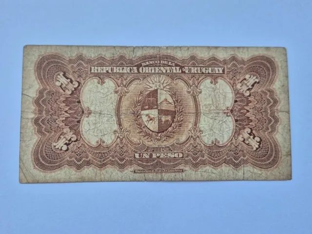 Cédula Antiga Uruguai. Un Peso / 1 Peso. Série XI. 1914! - Foto 4