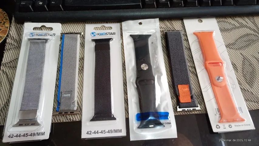 Pulseiras, Smartwatch 41/42/44/45/47/49mm Qualquer modelo R$10,50/cada unidade.