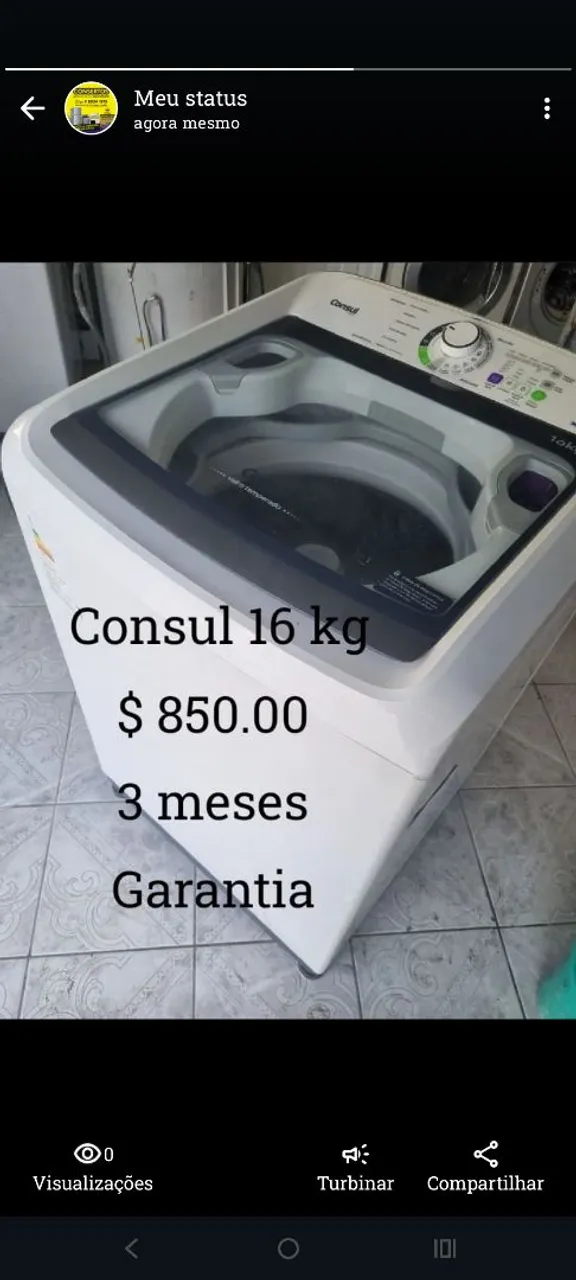 Máquina de Lavar Consul 16kg - 3 meses de garantia