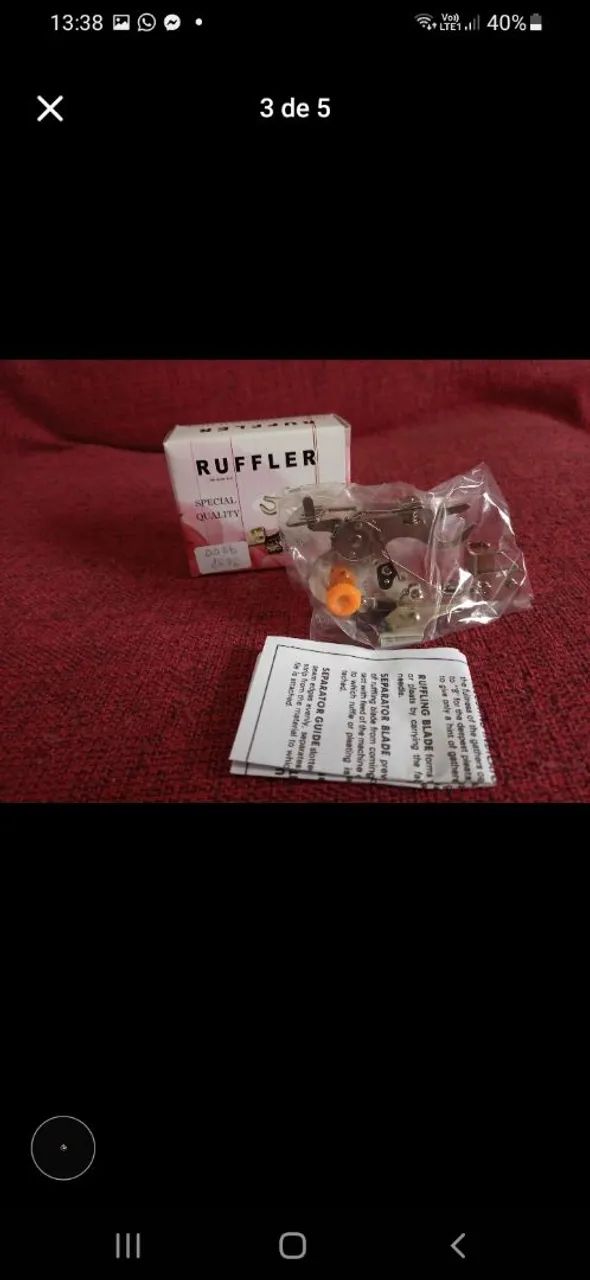 Calçador Ruffler de Pregas Franzidor Singer por 60reais em Vila Isabel 