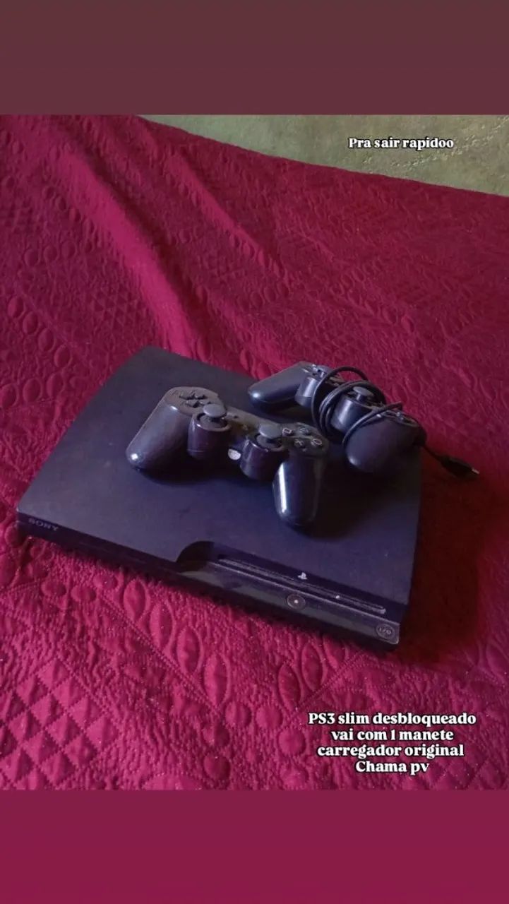 PS3 Slim Desbloqueado com 1 Controle