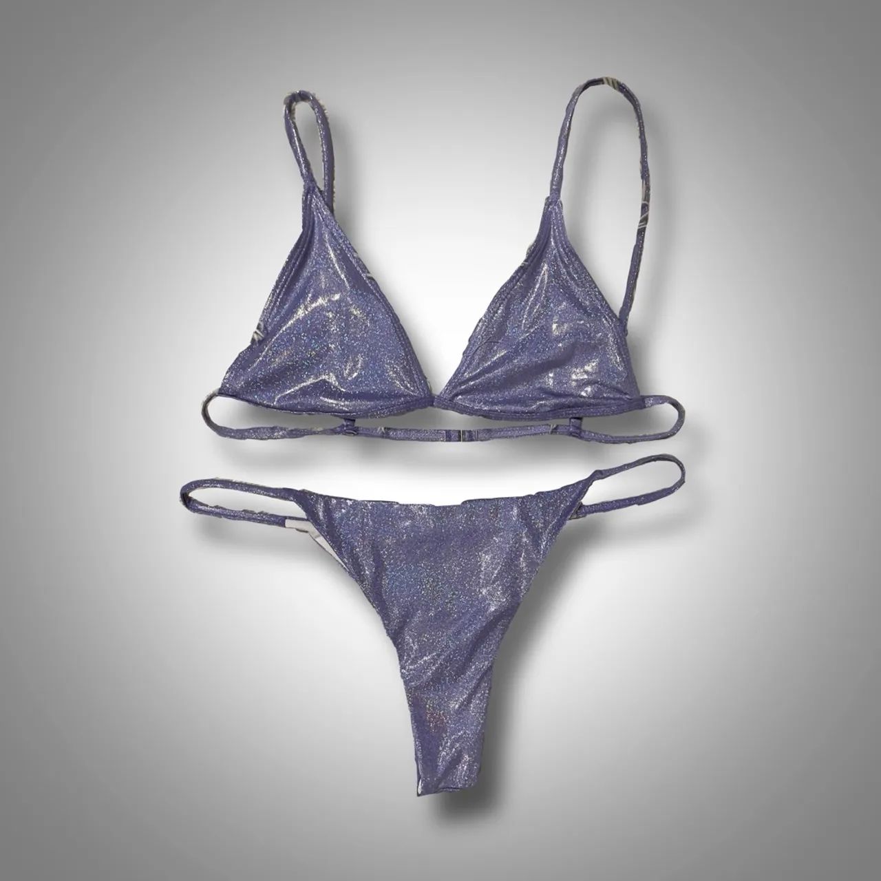 Conjunto Biquíni Brilhoso Roxo / Lilás (M)