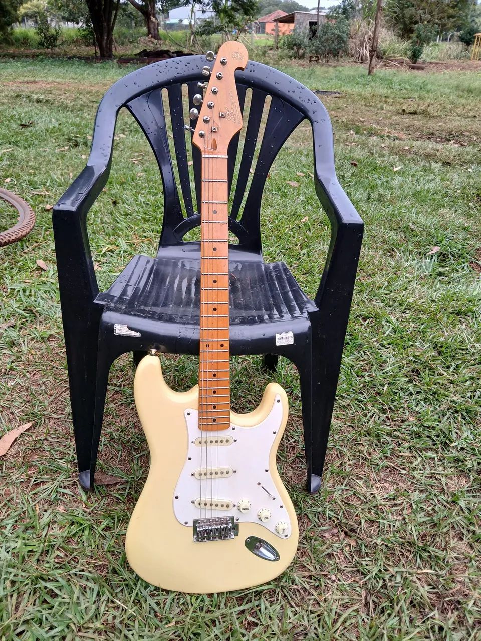 Guitarra sx Stratocaster Vintage - creme vintage - Foto 5