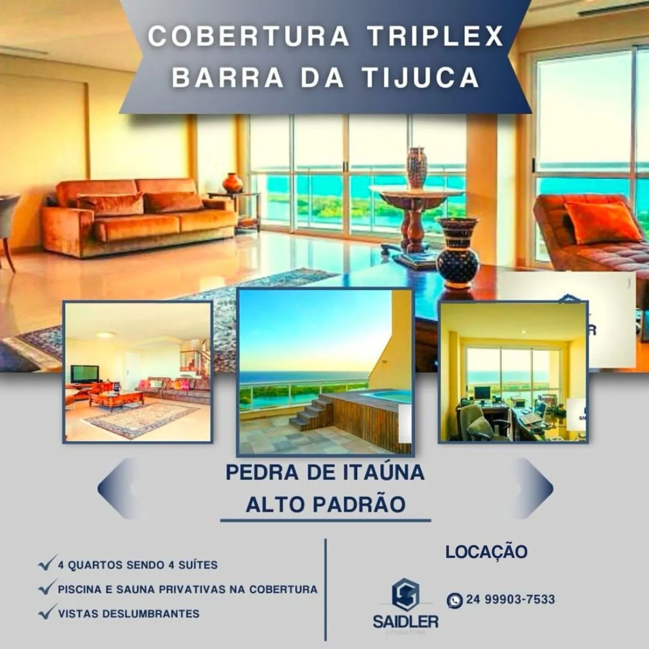 Cobertura Triplex venda ou locação 
