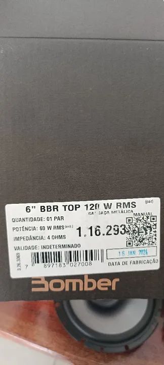 Alto falante BOMBER - 6 polegadas 60 Wrms 4 Ohms - Metalica - Foto 4