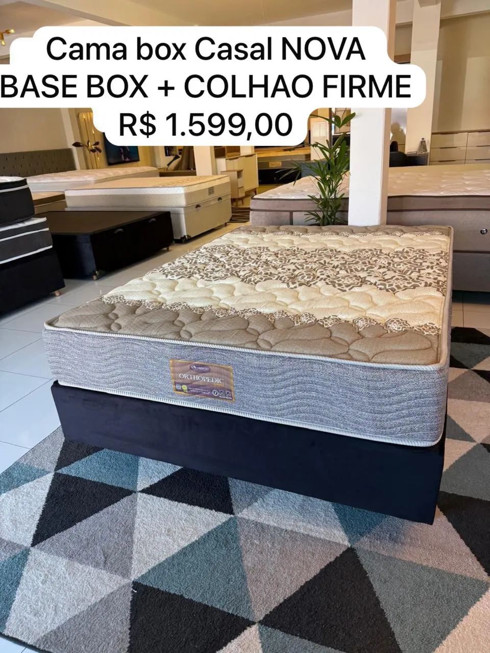 Cama de Casal NOVA BASE + COLCHÃO - Entrego! 