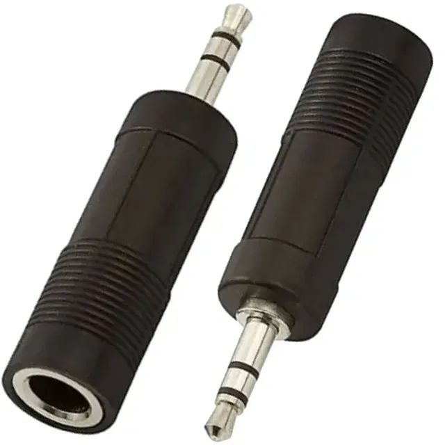 Kit Conector de Áudio Estéreo P2 x P10 - Plug Adaptador Profissional 3,5mm para 6,35mm - Foto 3