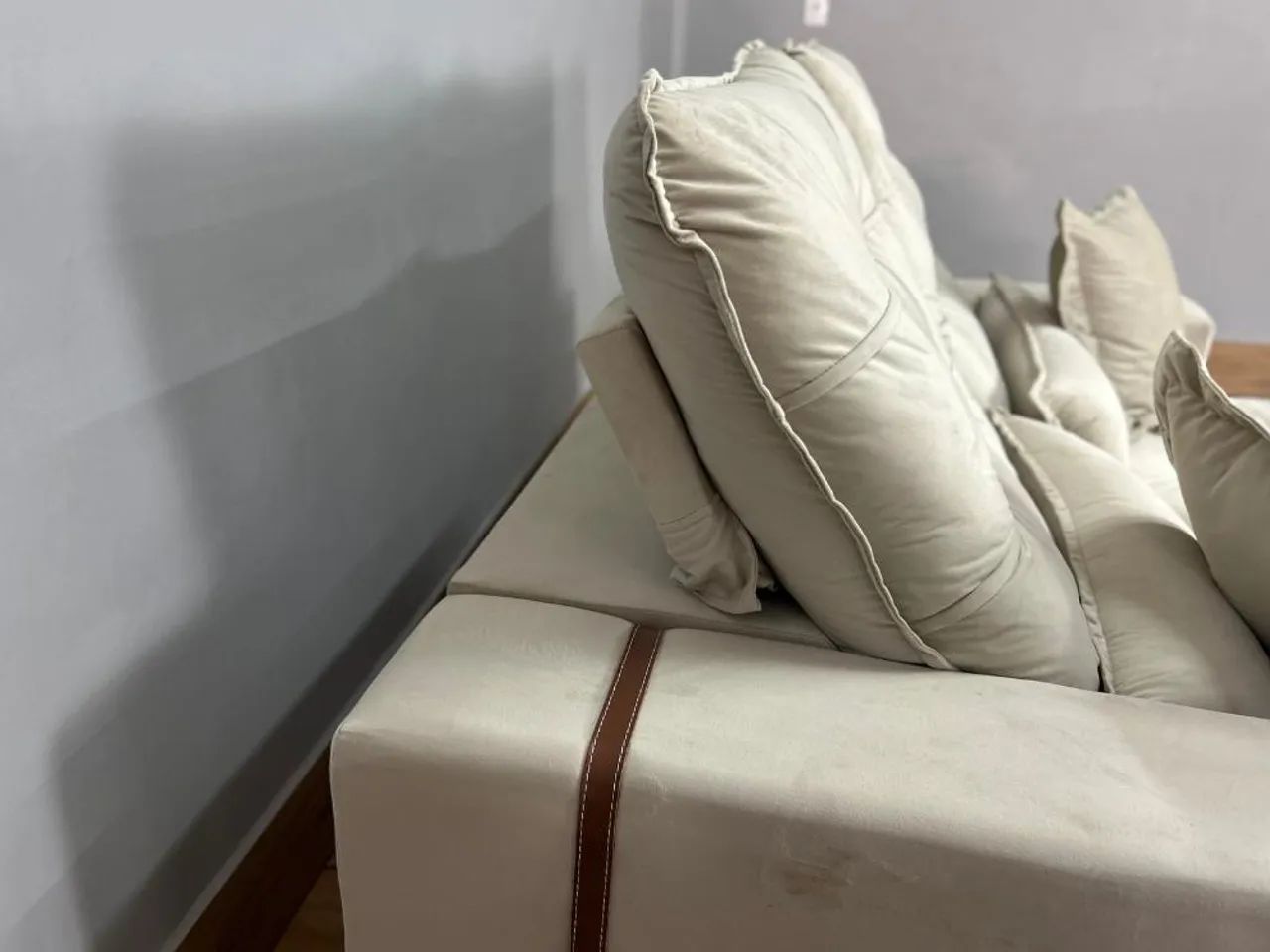 Sofá Retrátil e Reclinável Kioto 2.50m - Bege Veludo - Foto 3
