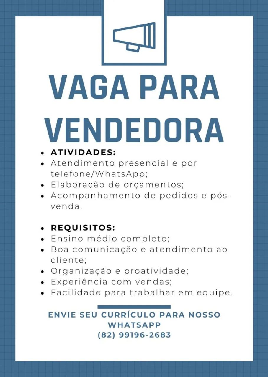 VAGAS DE EMPREGO - CONTRATAÇÃO