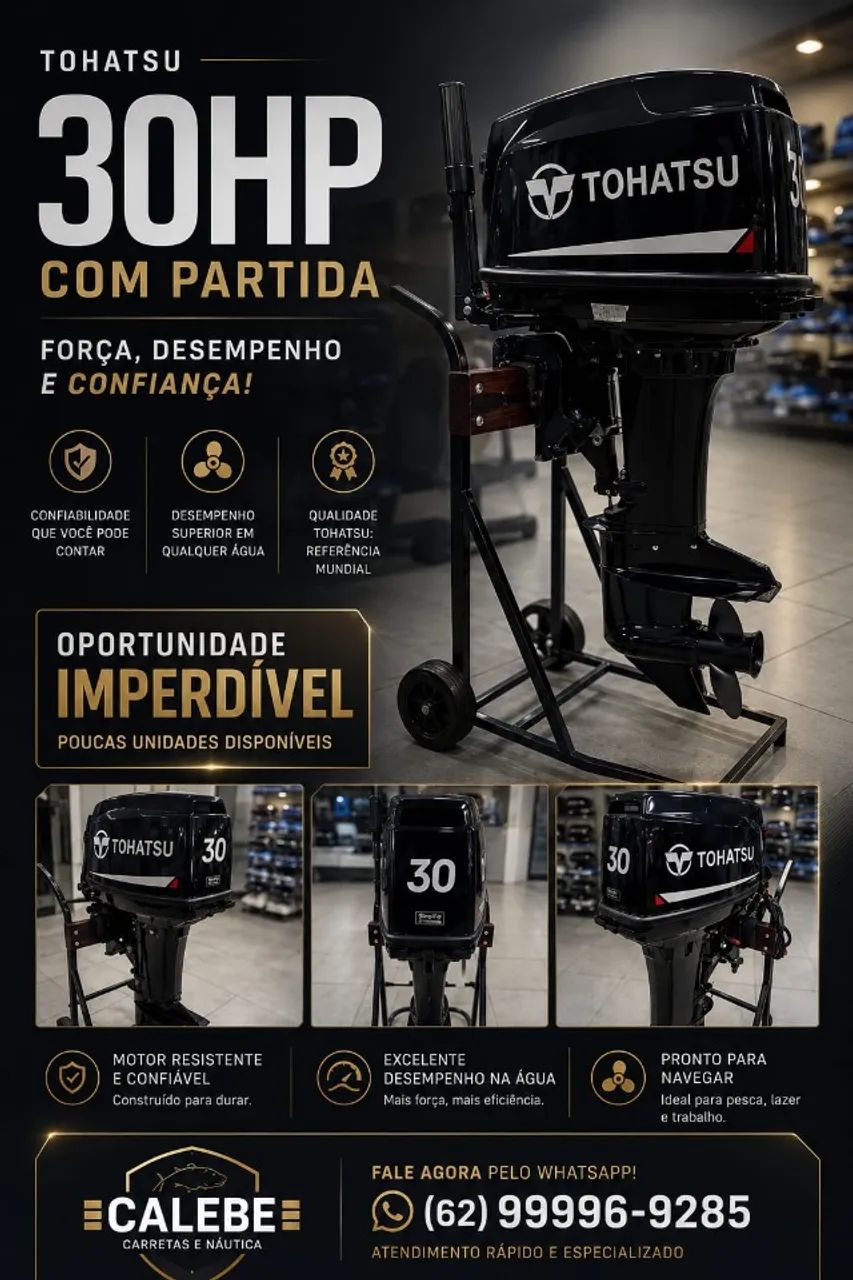 *OPORTUNIDADE* TOHATSU 30HP COM PARTIDA - Foto 2