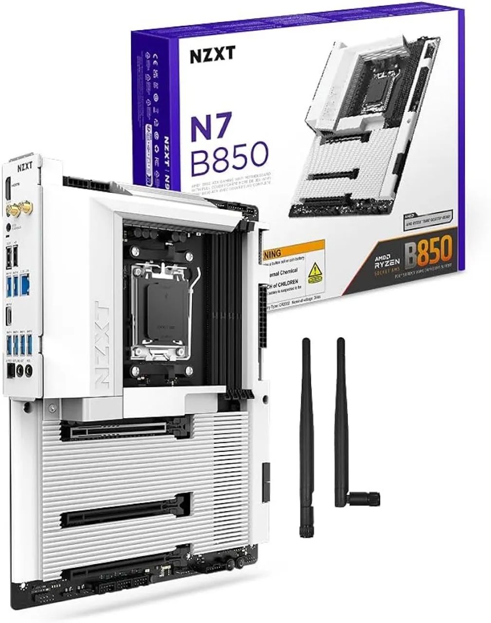 B850 NZXT WHITE completa com caixa e antena 