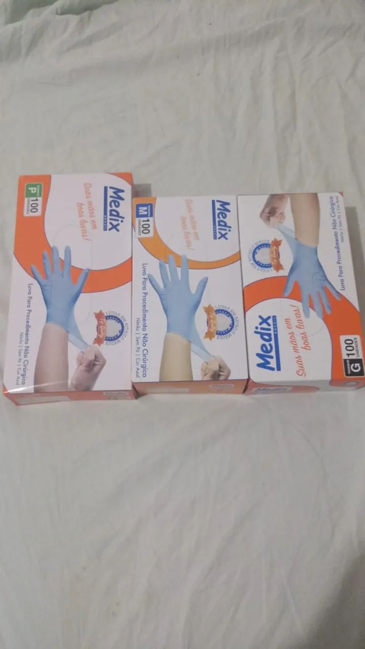 LUVAS AZUL NITRILICA P CAIXA COM 100 UNI MEDIX 21,00 - Foto 2