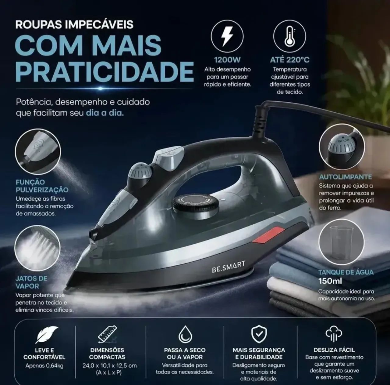 Ferro de passar 1200w
