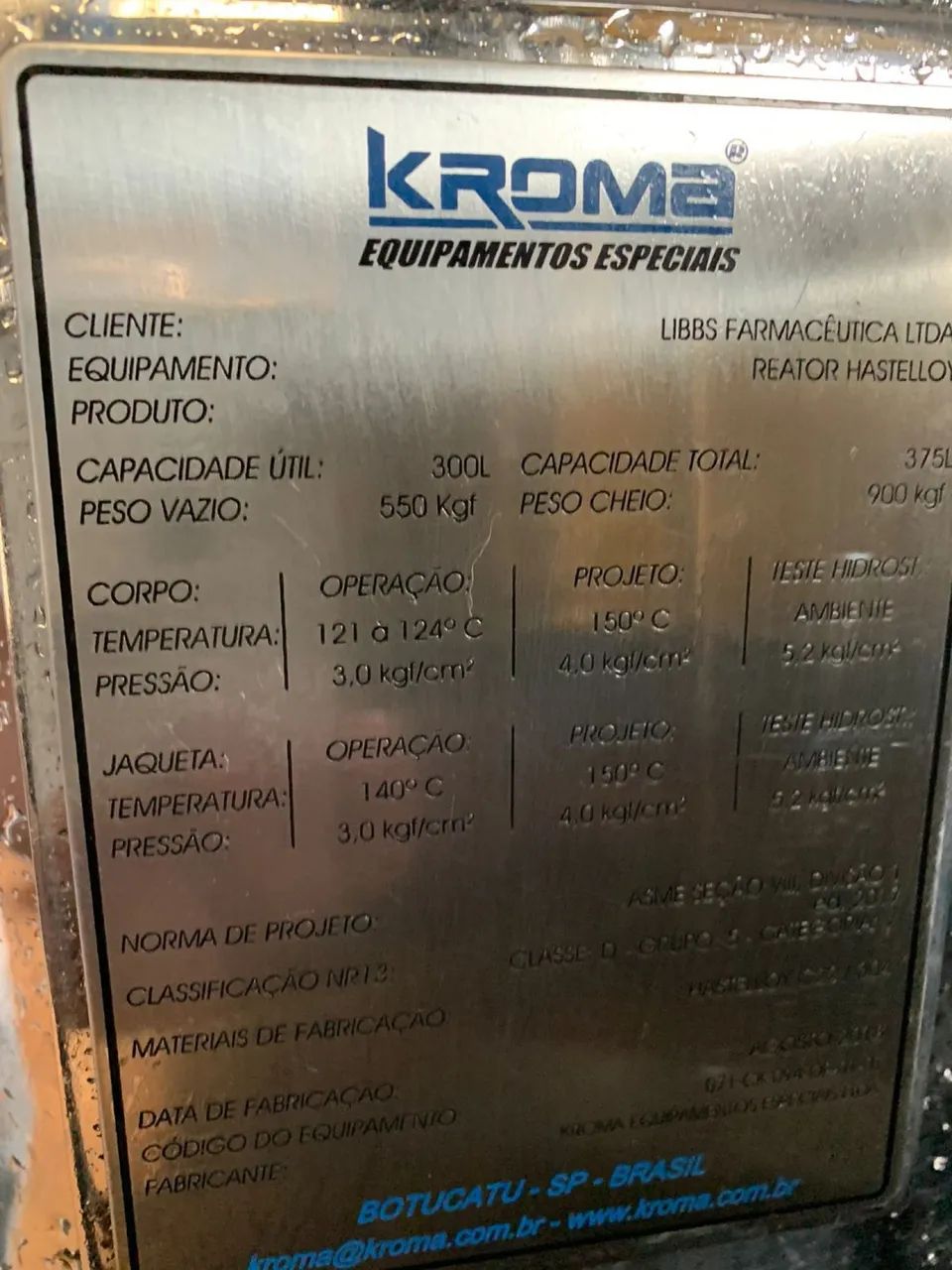 Reator em Hastelloy 370 Litros - Novo Sem Uso  - Foto 6