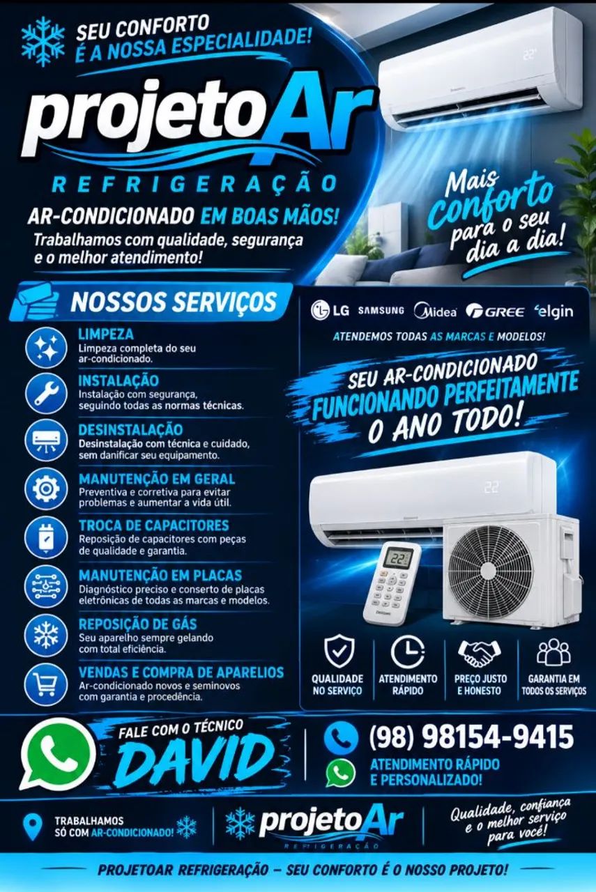 projetoAr refrigeração whatsapp *15