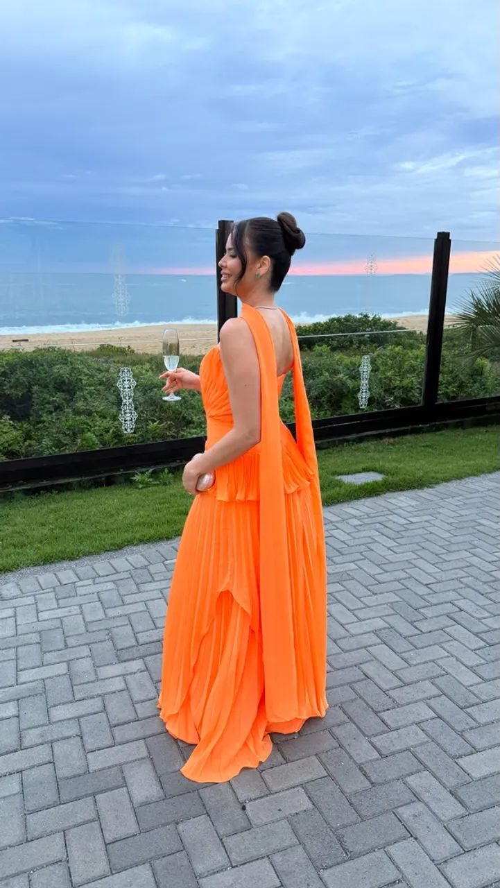 Vestido madrinha laranja