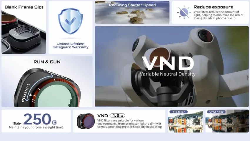 Freewell Filtro VND 1-5 Stop 6-9 Stop para DJI Mini 4 Pro - Foto 2