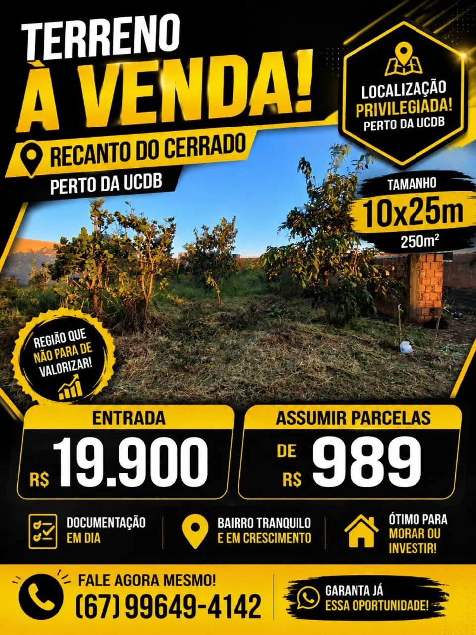TERRENO À VENDA - RECANTO DO CERRADO | PRÓXIMO À UCDB