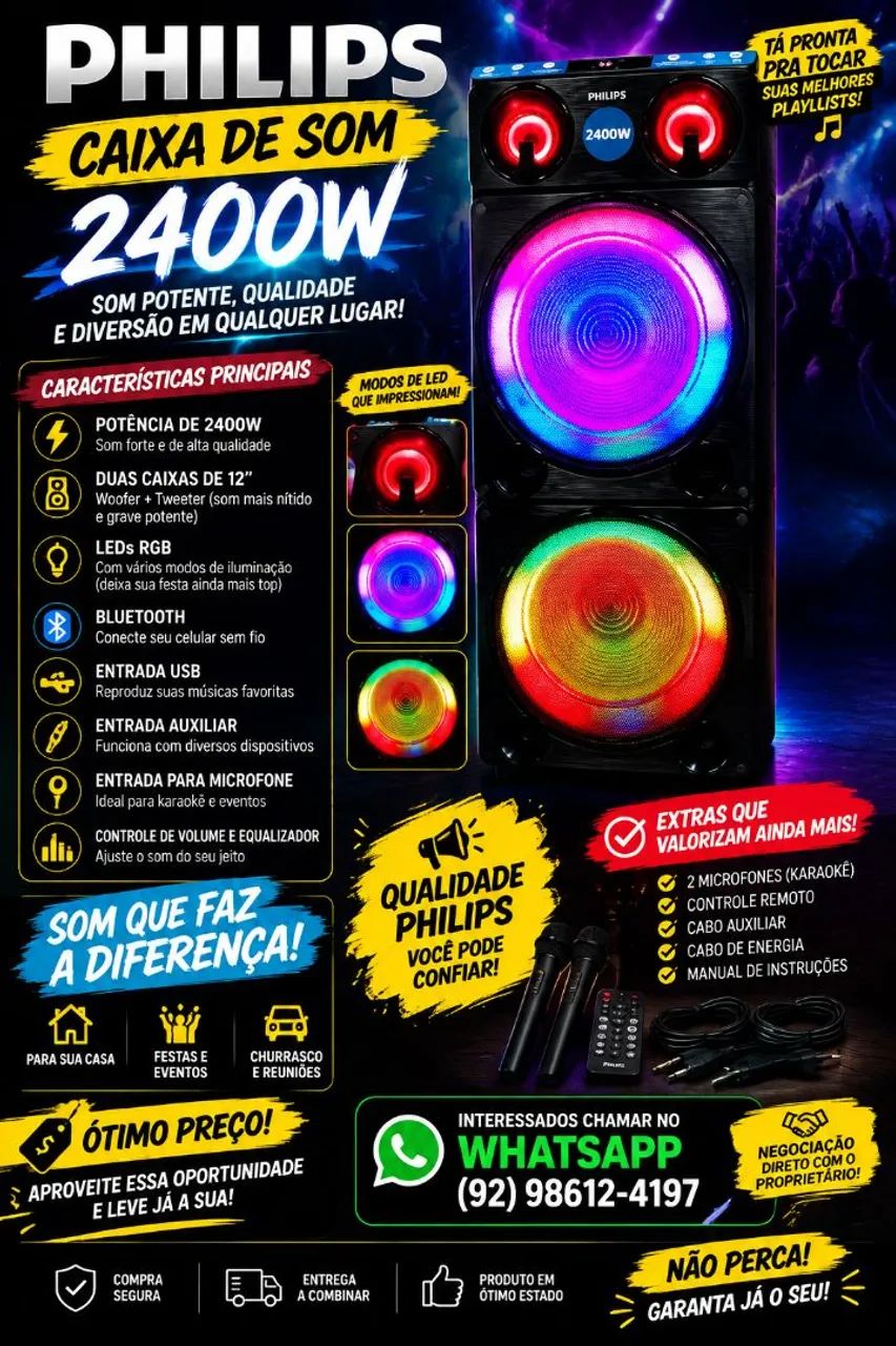 Caixa de som Philips 2400w