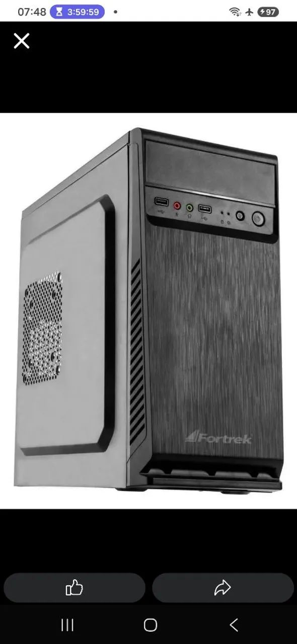 CPU Intel i3 8100 3,60 GHz Oitava Geração 12 GB RAM 250 SSD