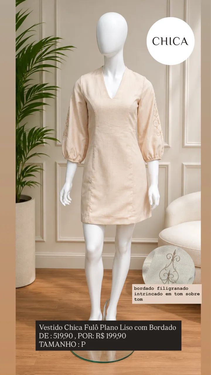 Vestido Chica Fulô Linho NOVO