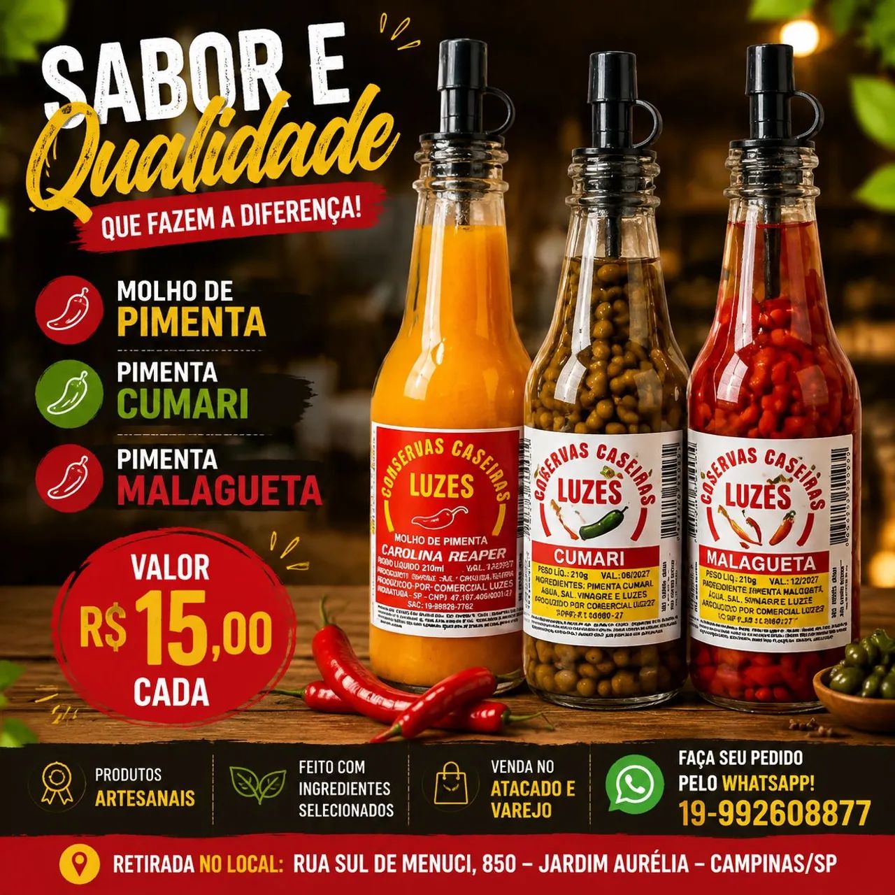 Molho Pimenta , pimenta cumari , pimenta Malagueta 
