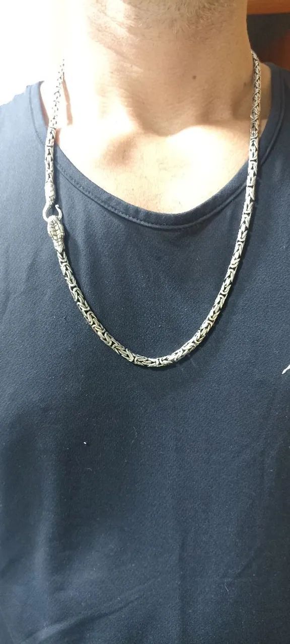 Corrente de prata Bali cabeça de cobra raridade  - Foto 3