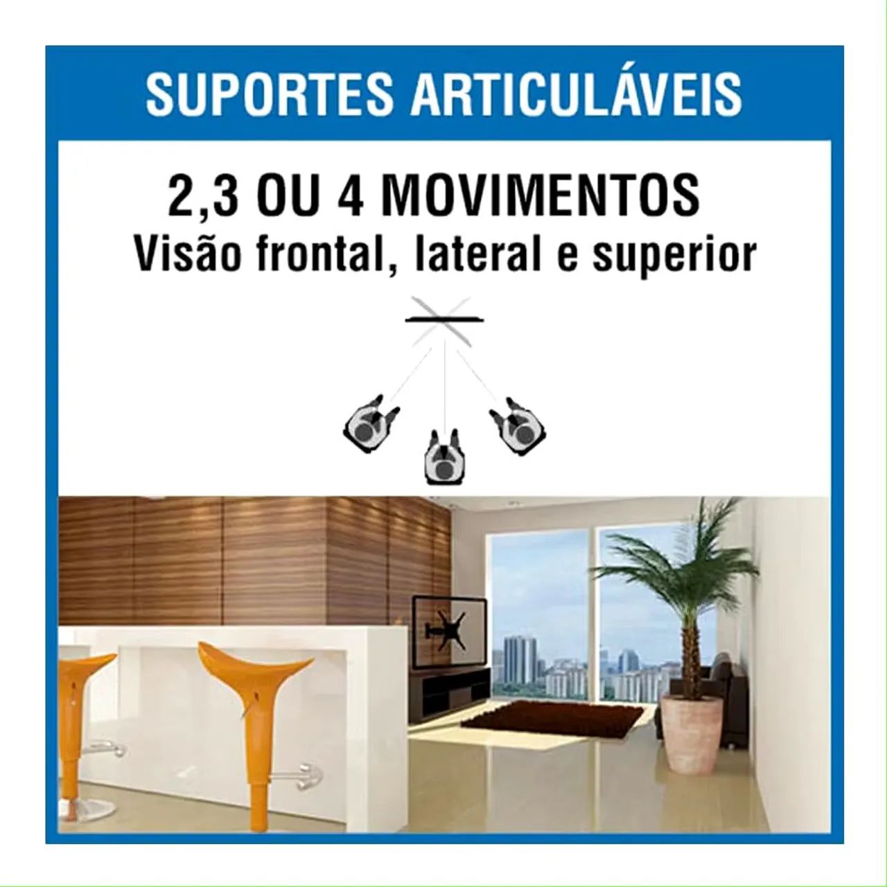 Suporte Tv Parede Motorizado Lcd Led  TV 14 A 37 Polegadas Preto  - Foto 3