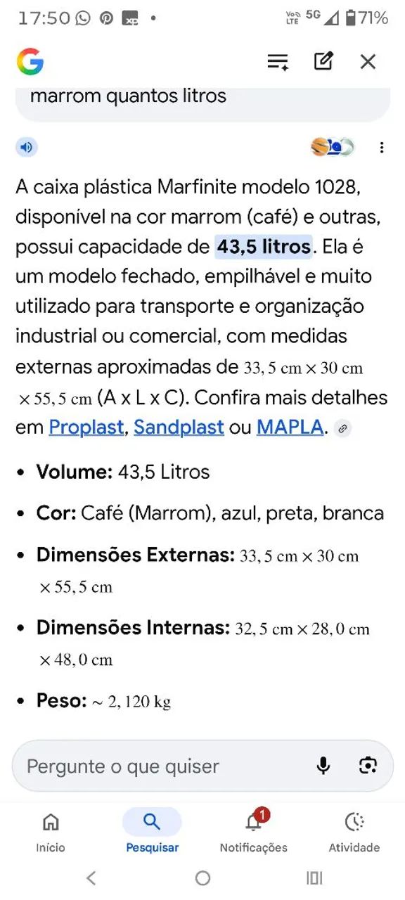 Caixa plástica Marfinite marrom  usada  - Foto 5