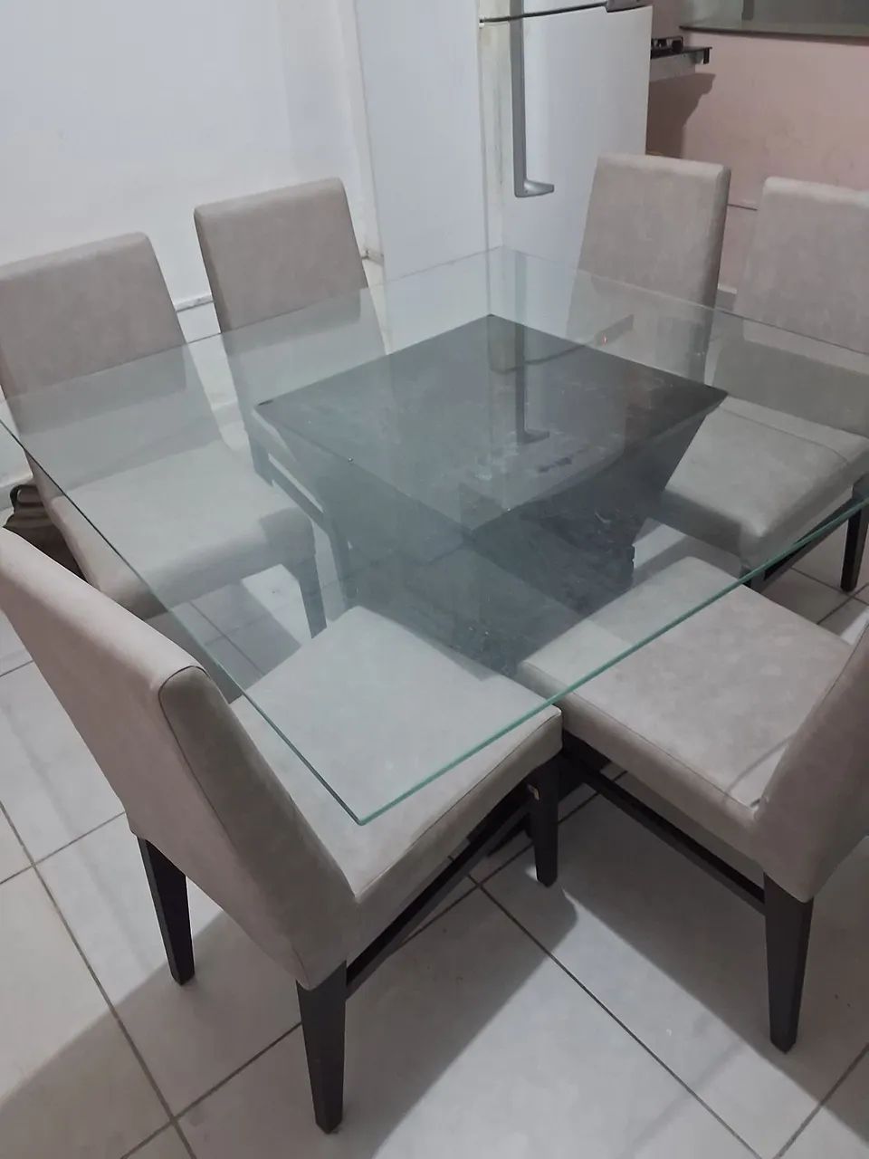 Mesa Vidro 6 cadeiras - Foto 2