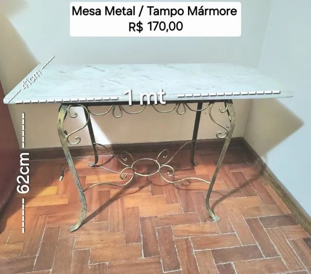 Mesa Mármore com Pe de Ferro