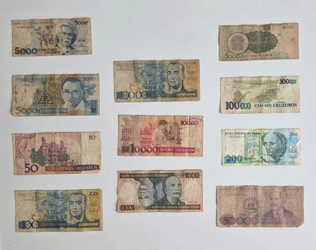 Coleção 11 cédulas antigas do Brasil - diversas épocas