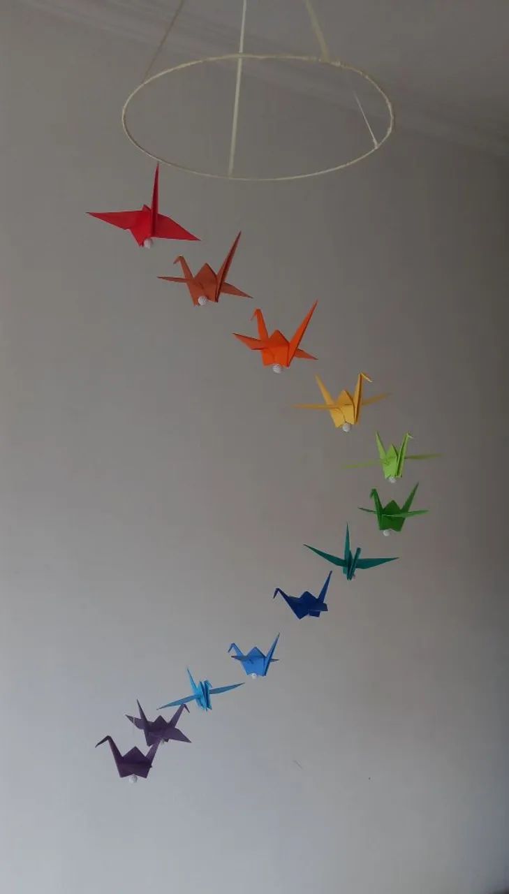 Lindo móbile de origamis em espiral  - Foto 2