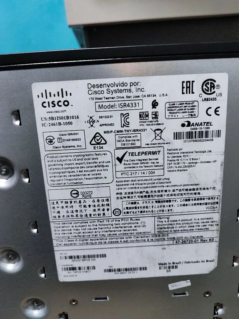 Cisco ISR 4331/K9 + PVDM4-32 - Licenças Permanentes - Testado - Sem Senha - Foto 5