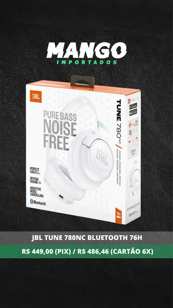 Fone JBL Tune 780NC - Branco - Foto 3