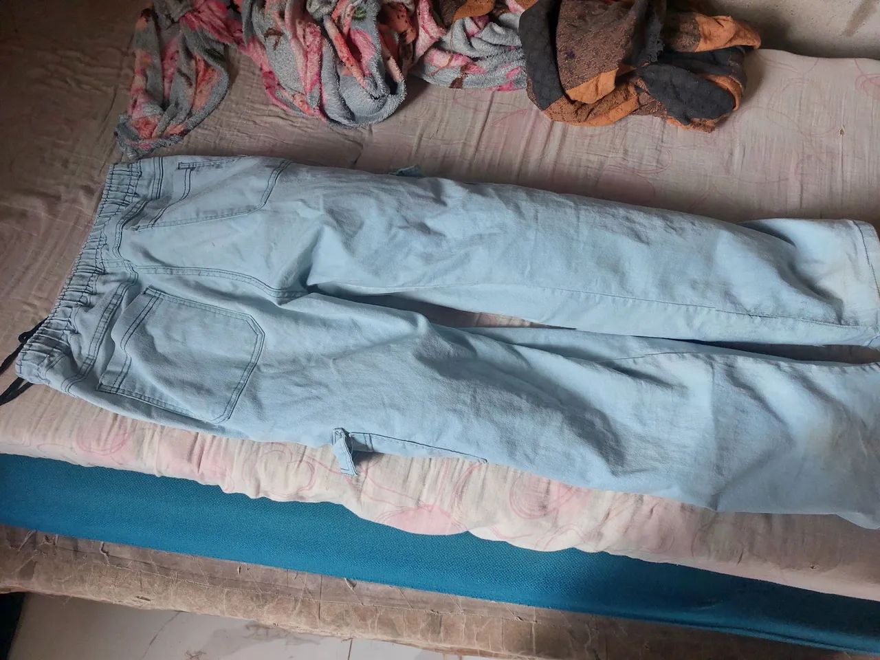 Calça Jeans Baggy Reta azul