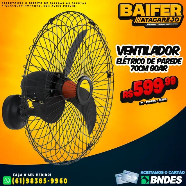 Ventilador de Parede 70cm Goar