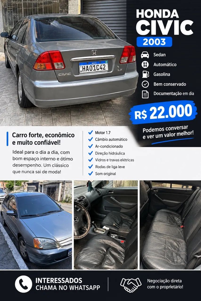 Honda Civic Sedan Lx/lxl 1.7 16V 115cv Aut. 4P 2003