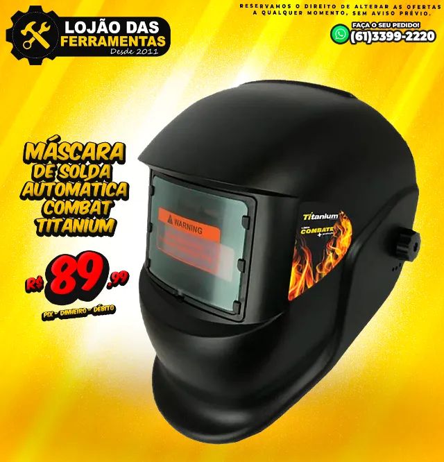 Máscara de Solda Automática Combat Titanium