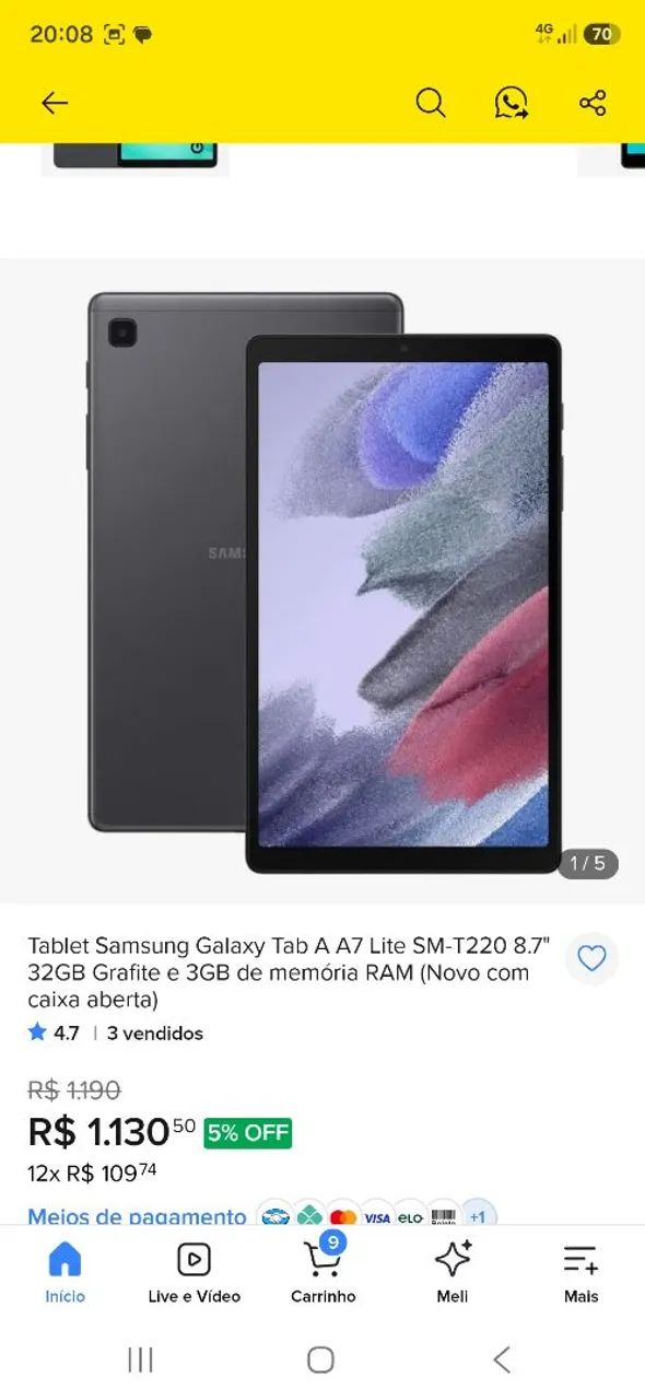 Vendo tablet Samsung A7 