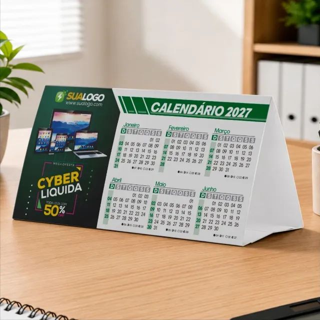Calendário de Mesa Triangular 50 Unidades