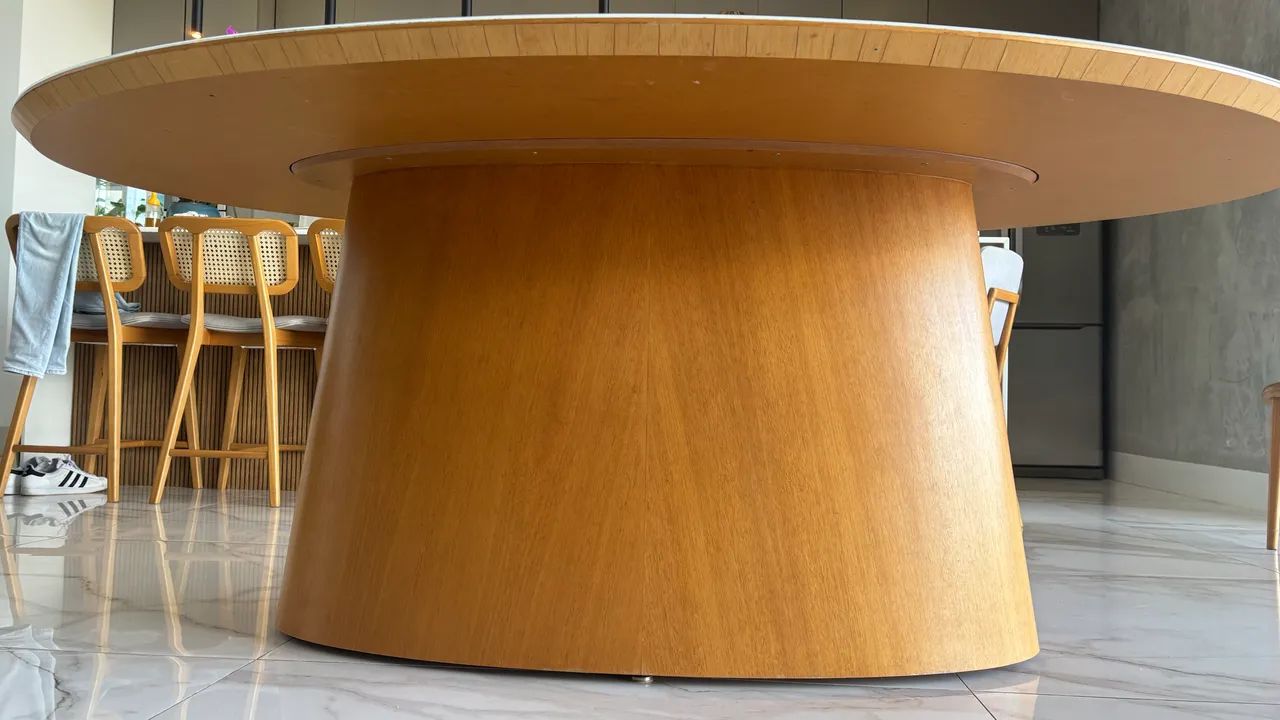 Mesa jantar 2,00 X 1,20 metros - tampo vidro Oval - Foto 4