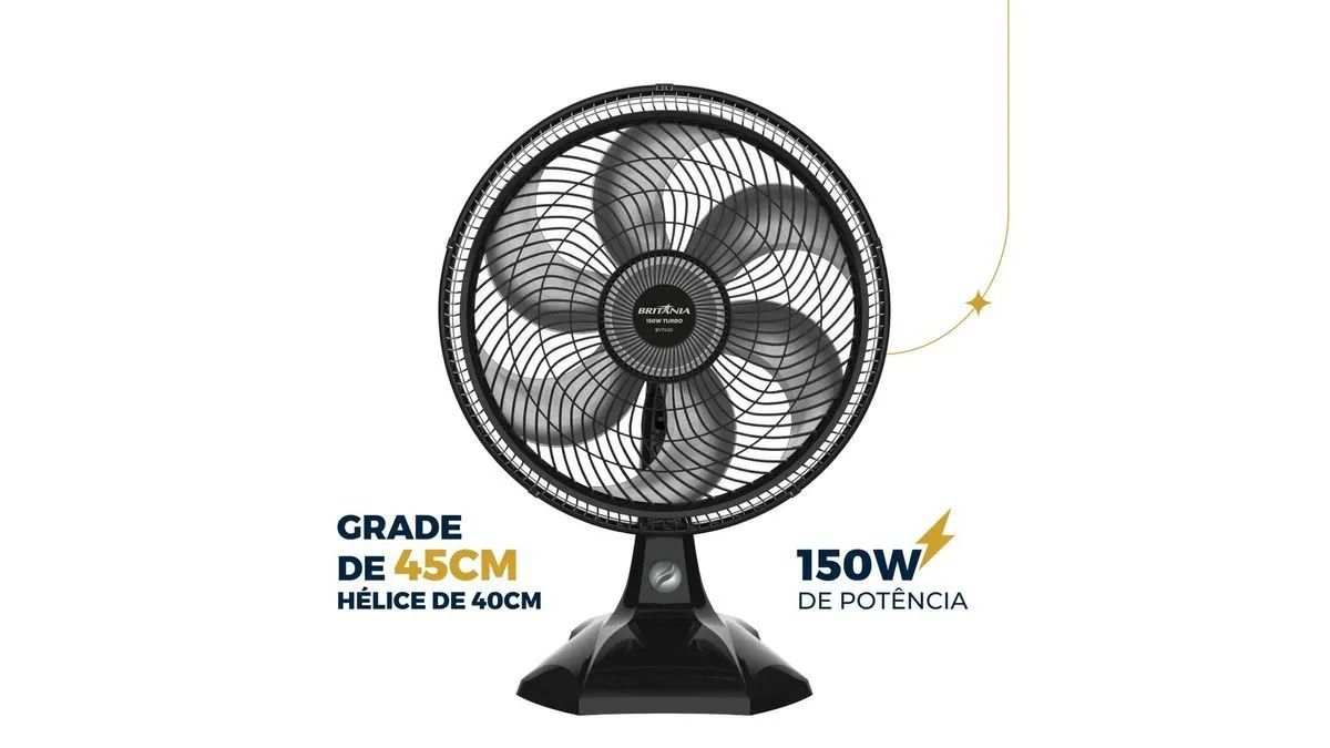Ventilador 2 em 1 Britânia Maxx Force Turbo 150W BVT400 - Foto 4