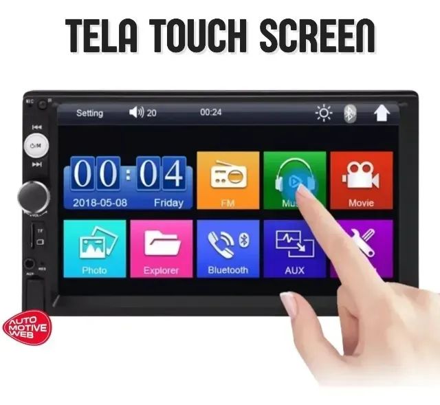 [Novo] Central Multimídia Mp5 1 Din Tela 7 Polegadas Touch Screen - Foto 2